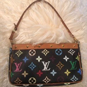 LOUIS VUITTON Multicolor Pochette Black bag💖💖💖